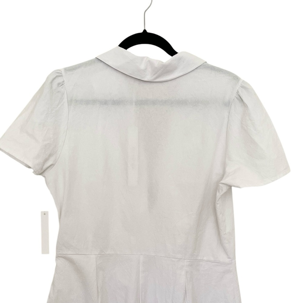 Lisa Says Gah White Alexa Shirtdress Mini Dress in Flower Bouquet NWT Large - Picture 7 of 11